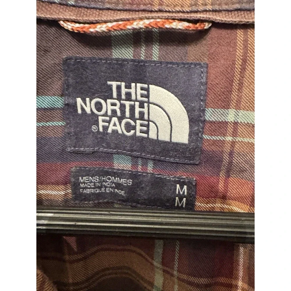 The North Face Shirt Mens M Brown Plaid Short Sleeve Button Up Hiking Outdoor